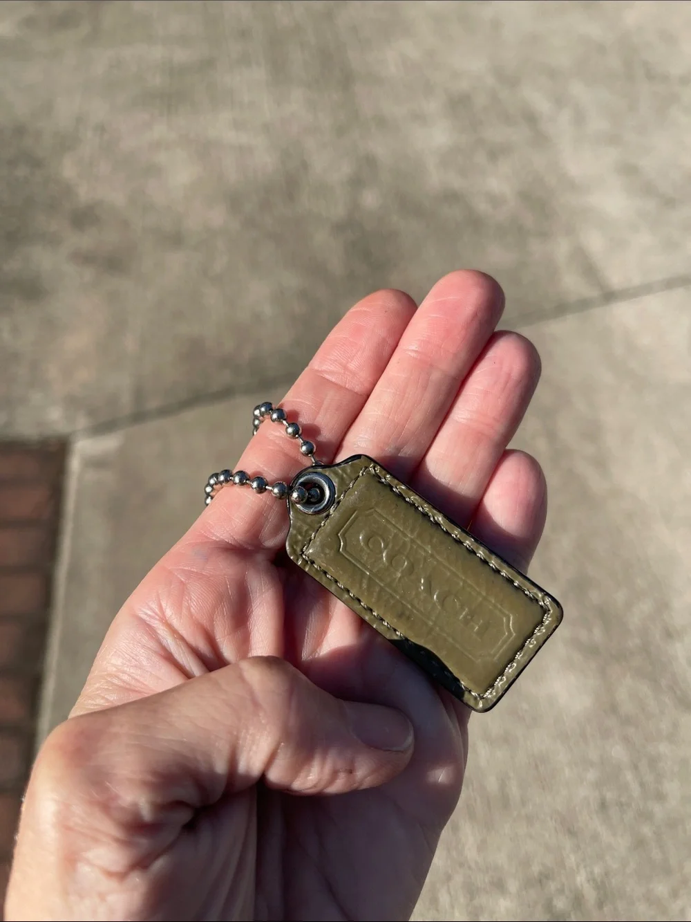 Coach Army Green - Olive ? Patent Leather Hangtag - Replacement Part
